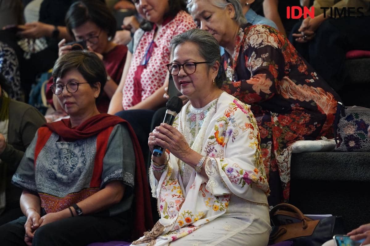 Halida Hatta saat menghadiri acara 3 wajah Roehana Koeddoes yang diselenggarakan IDN Times, Jakarta Selatan, Jumat, (6/02/2026). (IDN Times/Krisna)