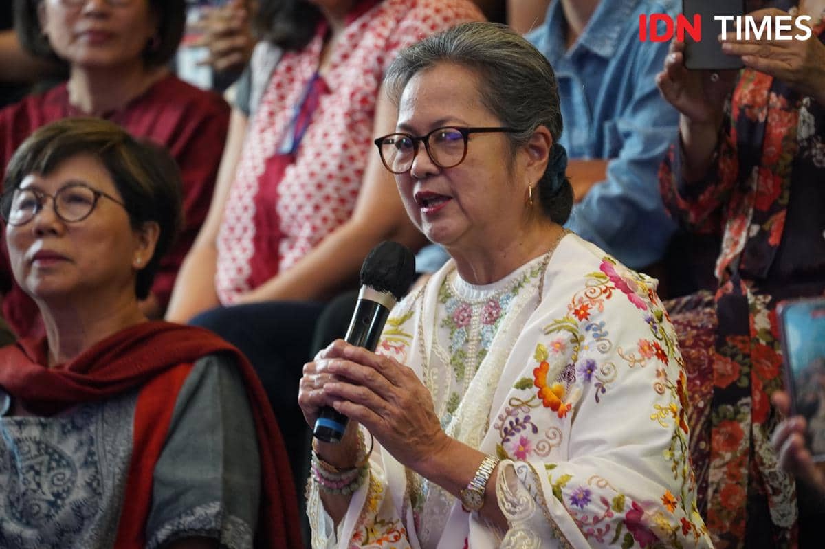 Halida Hatta saat menghadiri acara 3 wajah Roehana Koeddoes yang diselenggarakan IDN Times, Jakarta Selatan, Jumat, (6/02/2026). (IDN Times/Krisna)