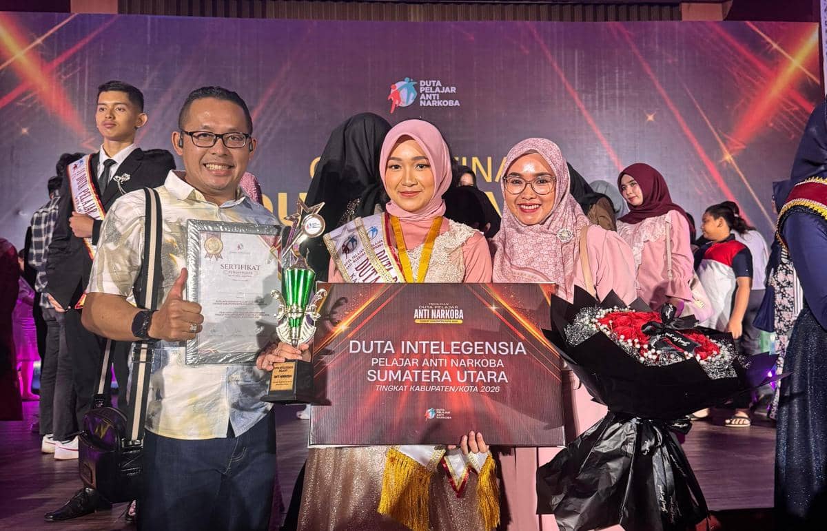 Nurul Safa Azzahra Siswi SMAN 1 Medan Raih Gelar Duta Intelegensia Pelajar Anti Narkoba Sumut 2026 (dok istimewa)