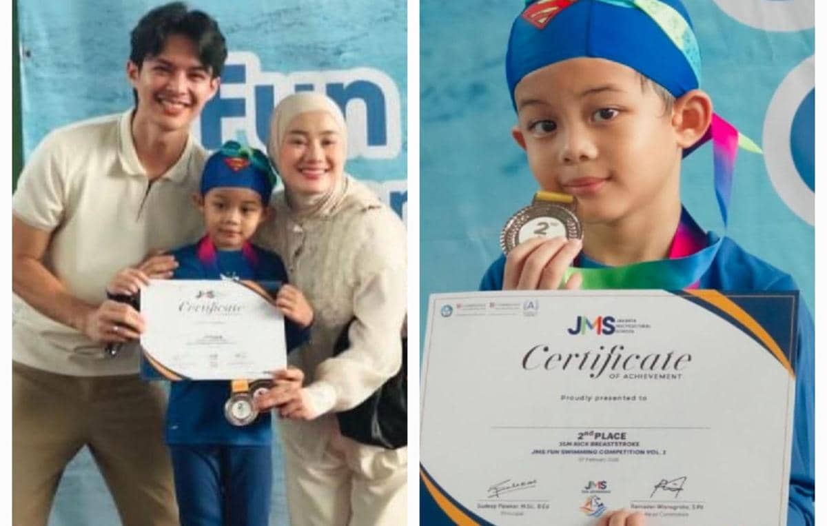 Shaka anak Dinda - Rey perdana ikut lomba renang