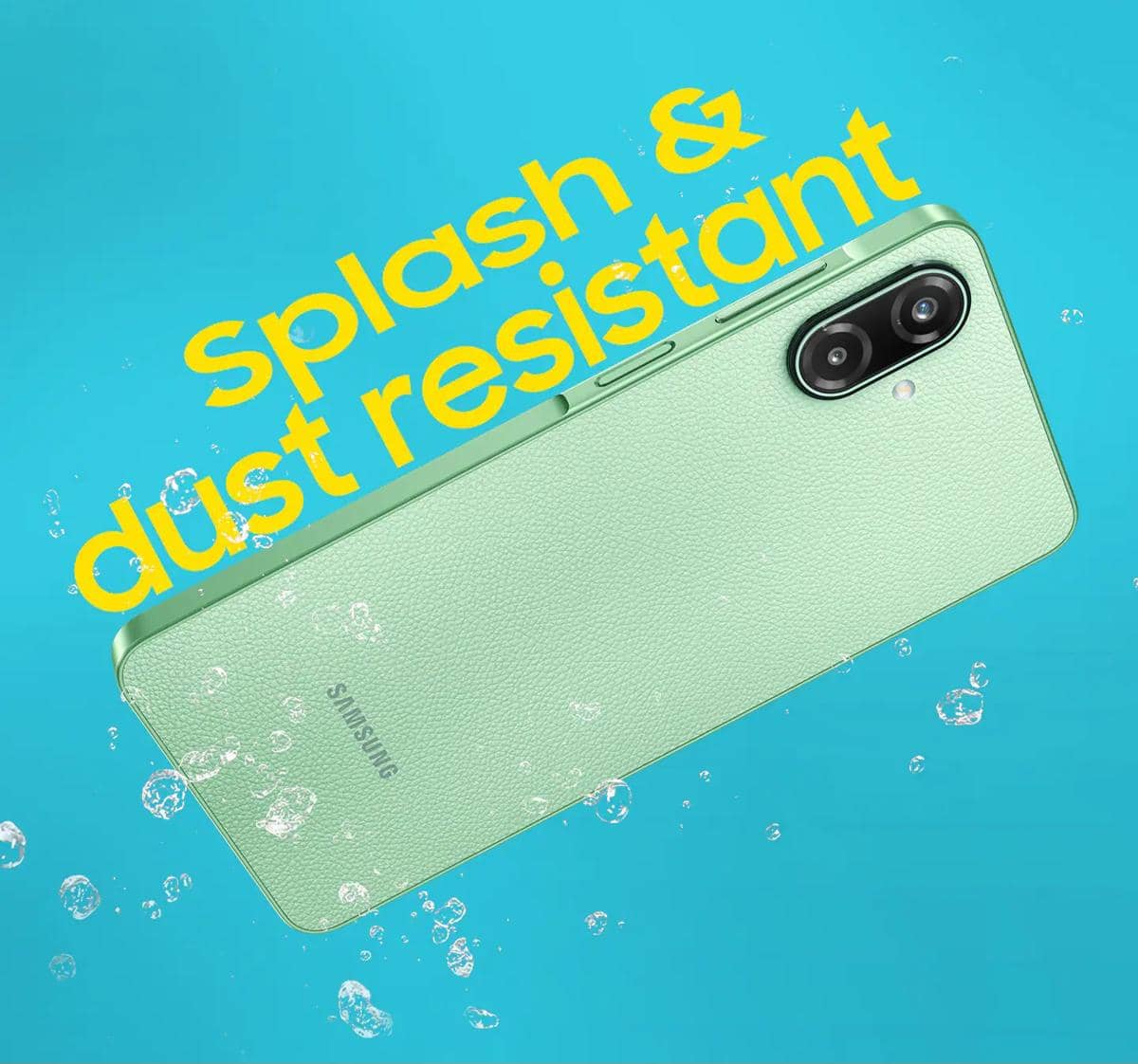 ilustrasi Samsung Galaxy F70E yang punya fitur proteksi debu dan air 