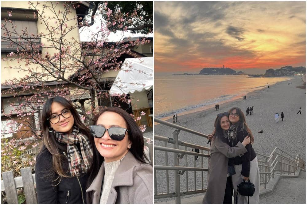 Ersa Mayori dan anak jalan-jalan di Kota Fujisawa