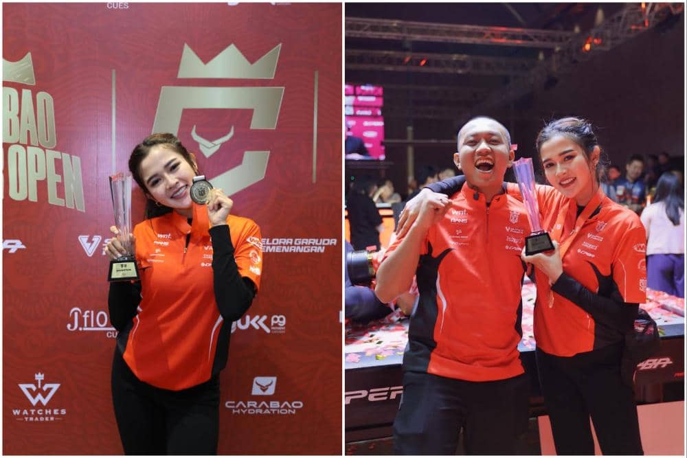 Bella Bonita juara satu dalam kompetisi billiard.