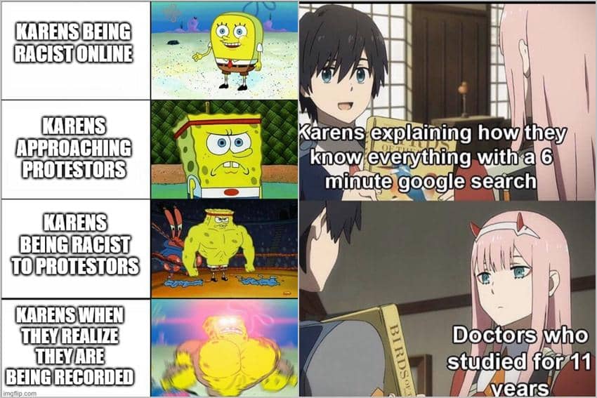 kolase meme kartun tentang Karen