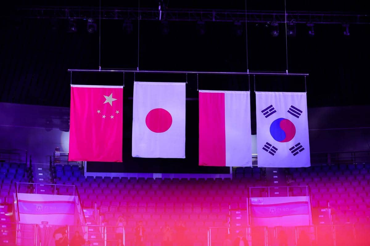 Podium beregu putra di Kejuaraan Bulu Tangkis Beregu Asia (BATC) 2026