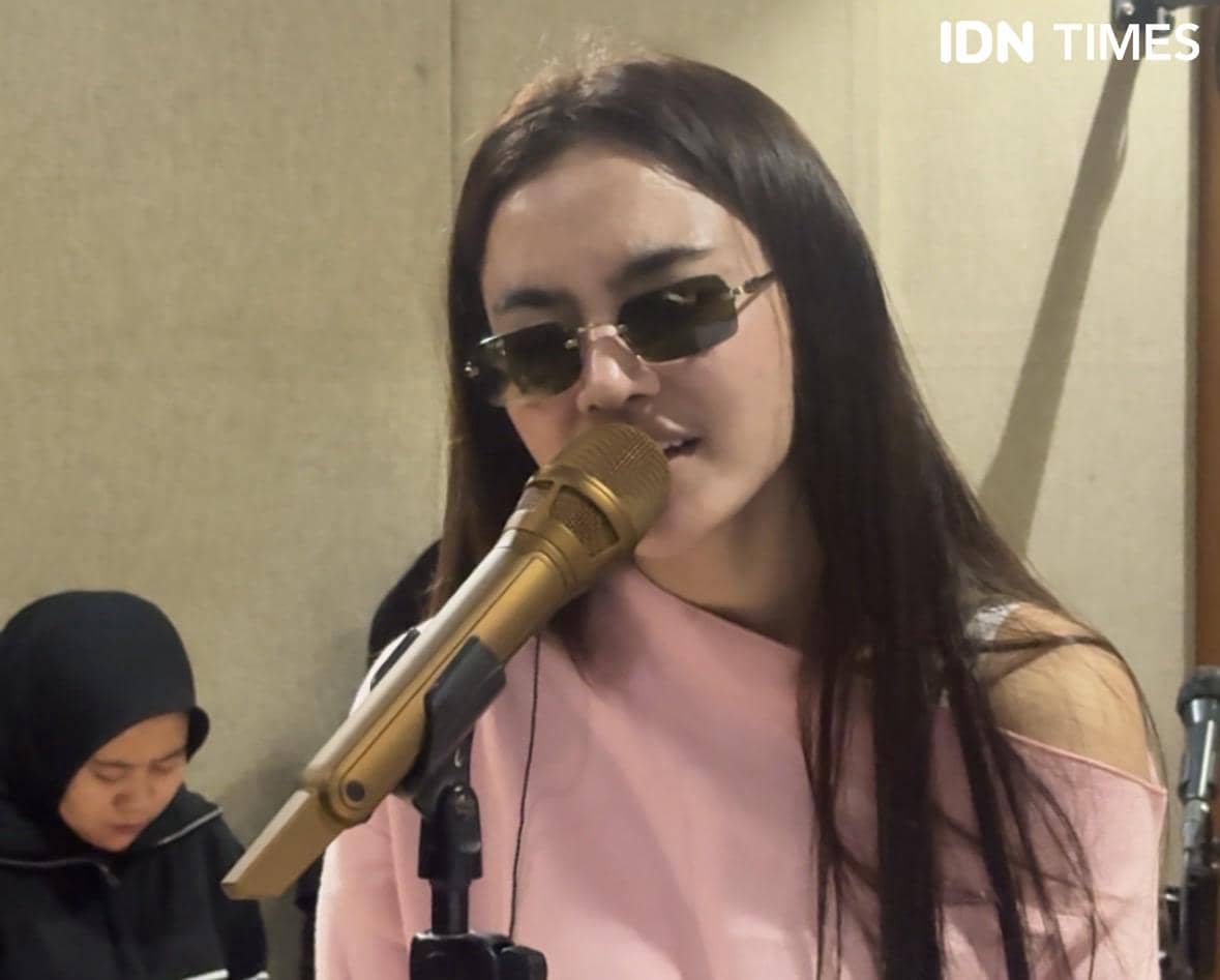 Mahalini saat latihan konser pada Senin (9/2/2026)