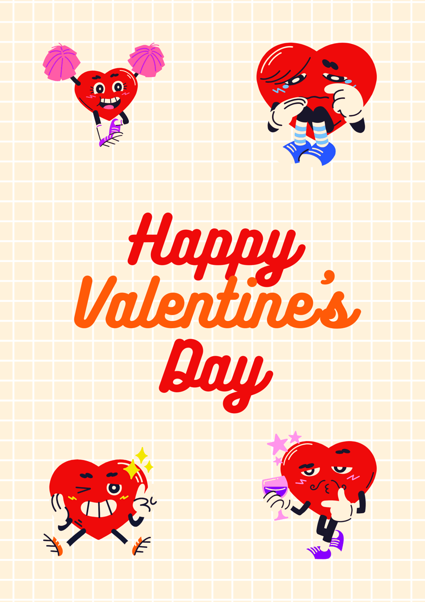 desain poster Valentine 2026 yang cute