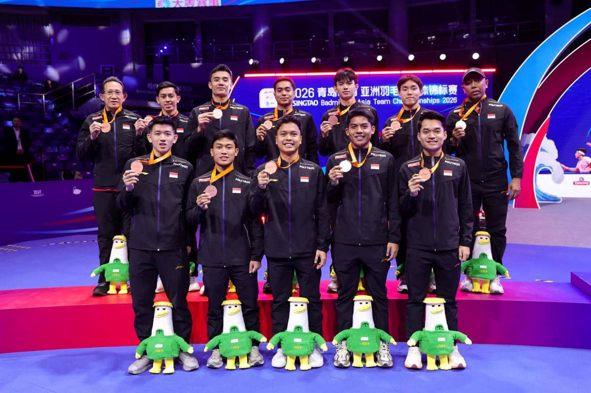 Tim beregu putra Indonesia meraih medali perunggu di Kejuaraan Bulu Tangkis Beregu Asia (BATC) 2026