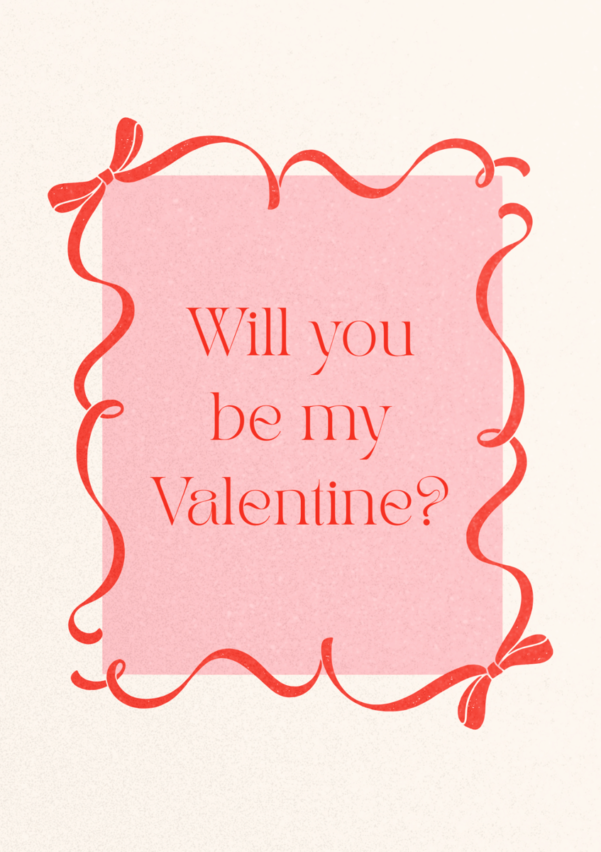 desain poster Valentine 2026 yang minimalis