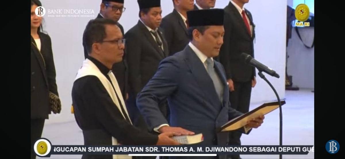 Thomas Djiwandono Resmi Dilantik Jadi Deputi Gubernur BI 