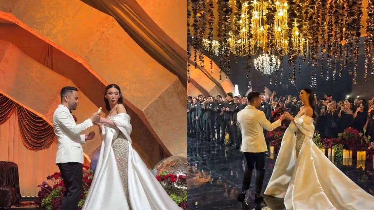 Dekorasi resepsi pernikahan Ranggaz Laksmana dan Angie Prijanto. 