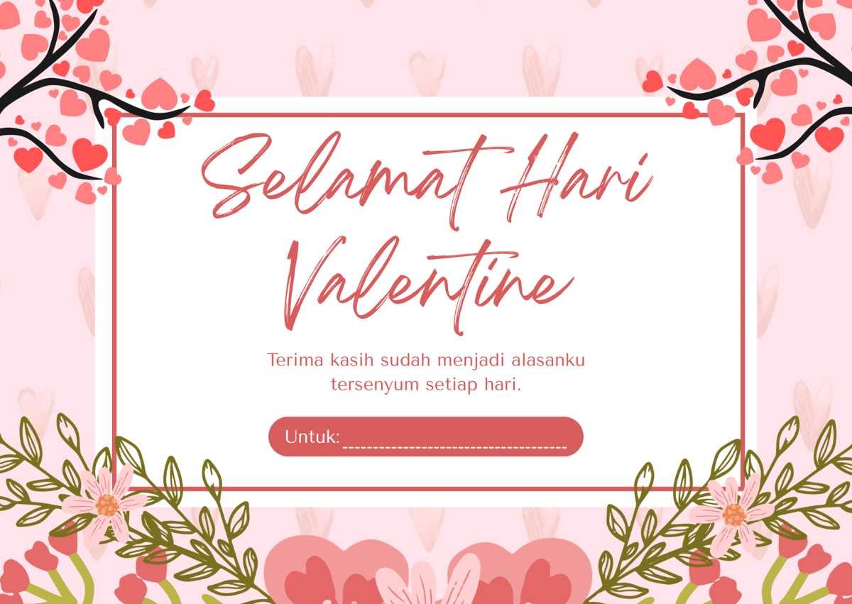 kartu ucapan hari valentine 2026 yang cantik