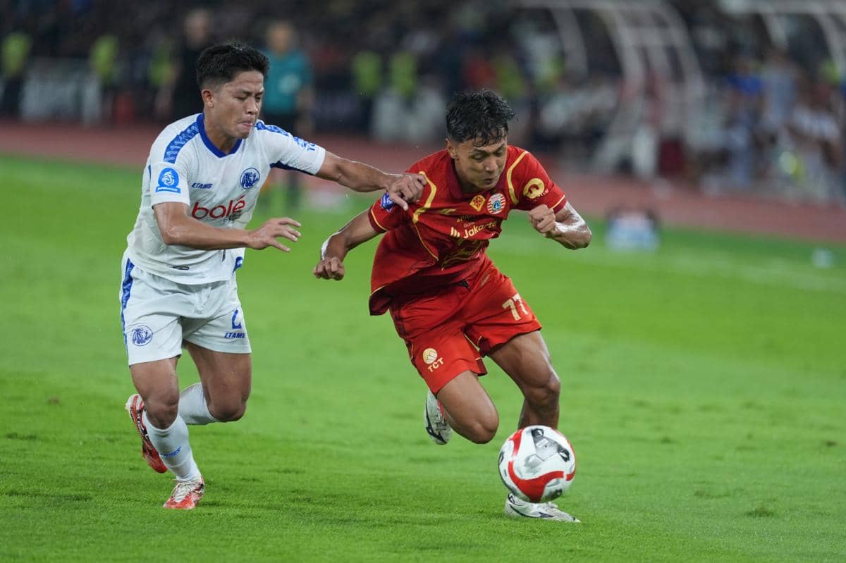 Potret Persija melawan Arema FC di Stadion Utama Gelora Bung Karno, dalam lanjutan Super League 2025/26
