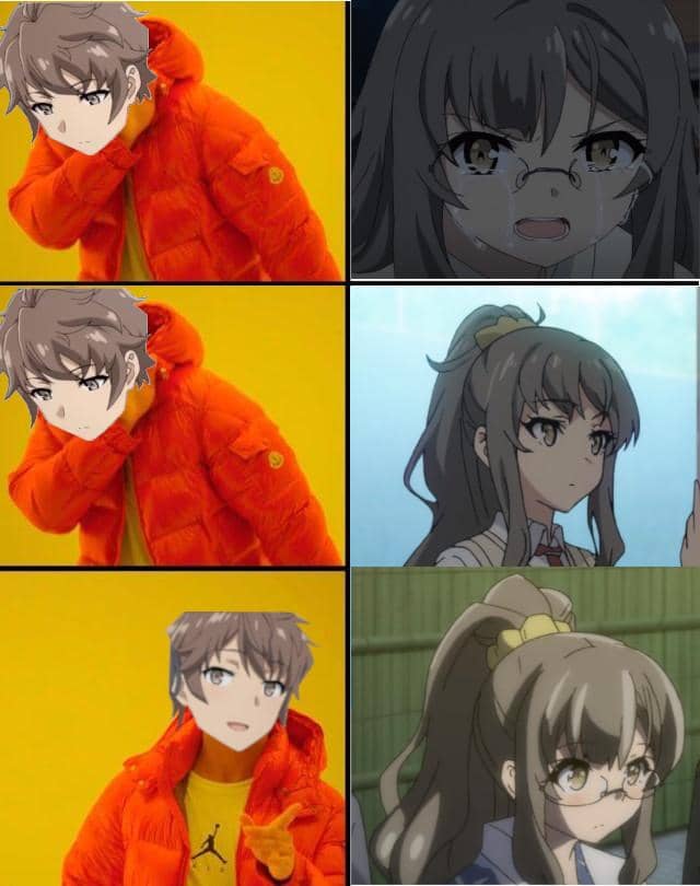 meme anime tentang rambut kucir kuda