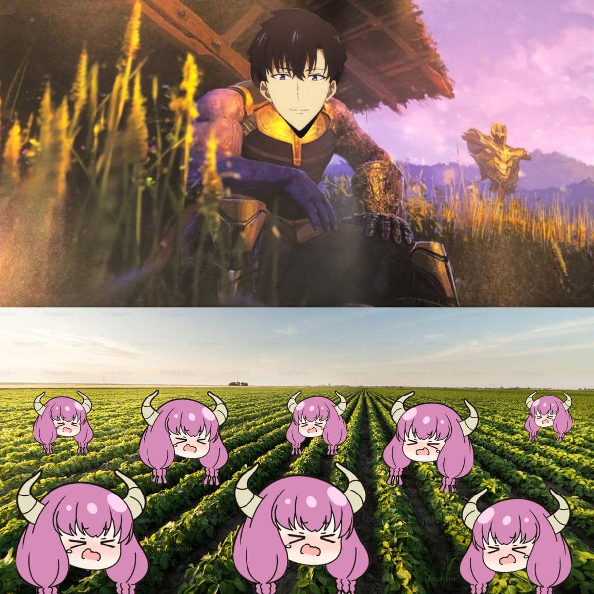 meme anime tentang aura farming