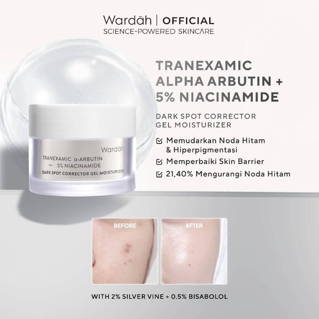 Wardah Tranexamic Arbutin + 5% Niacinamide Dark Spot Corrector Gel Moisturizer