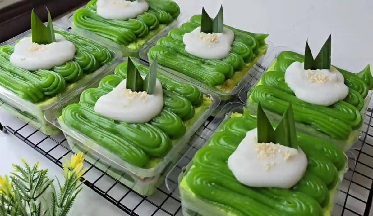 ilustrasi dessert box pandan lumer