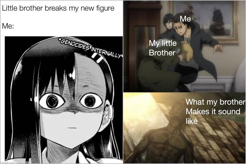 kolase meme anime tentang adik cowok