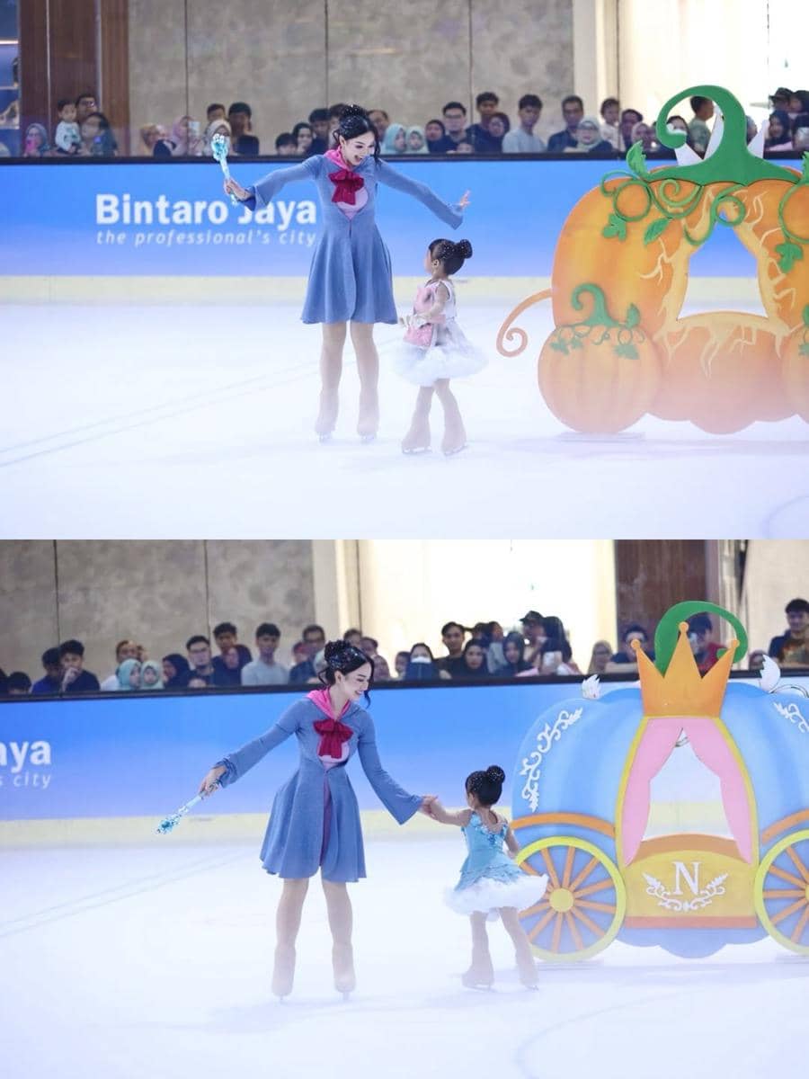 Nanda Arsyinta dan Nadlyn tampil di kompetisi ice skating