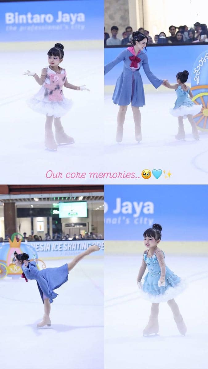 Nanda Arsyinta dan Nadlyn tampil di kompetisi ice skating