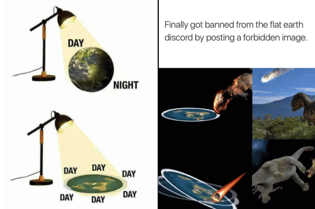 kolase meme Bumi datar 