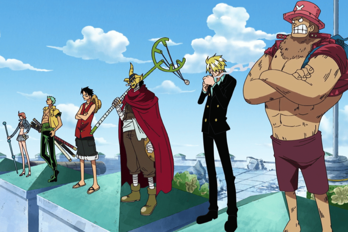 Topi Jerami tiba di Enies Lobby.