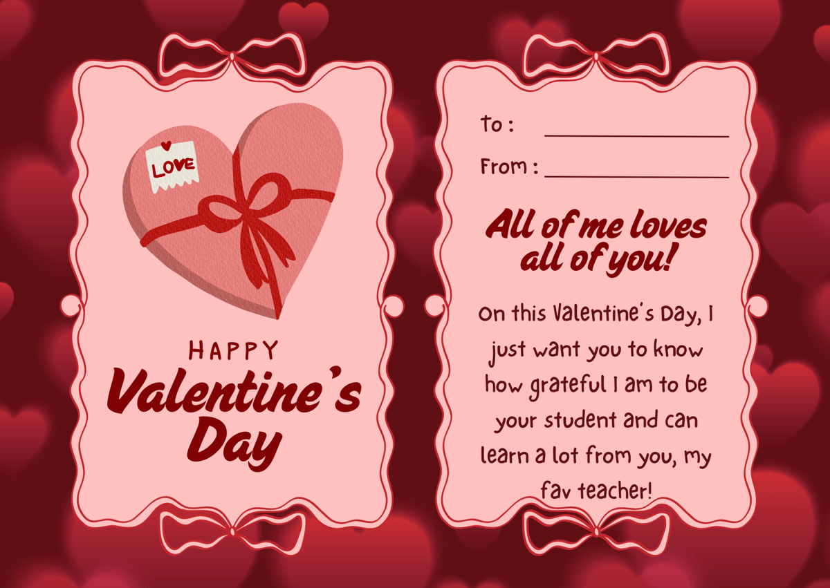 Kartu ucapan valentine 2026 untuk guru