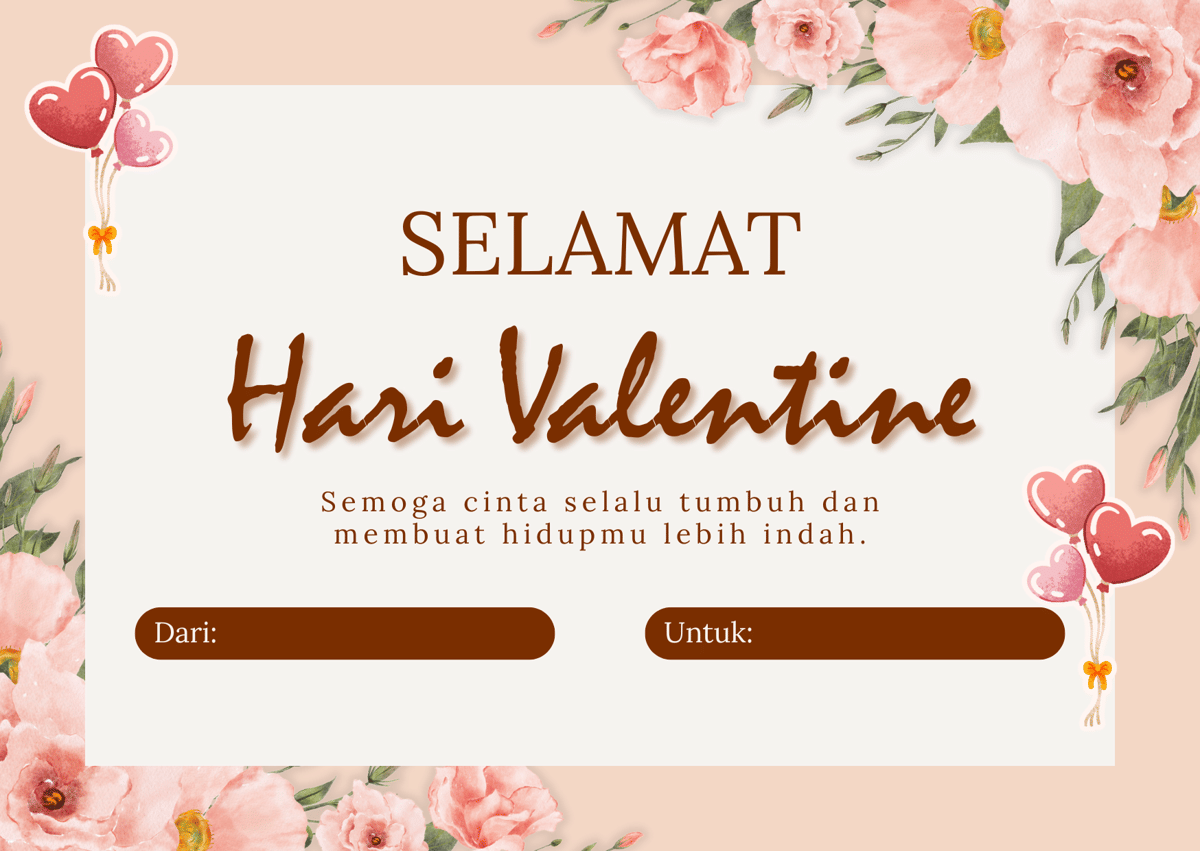 Kartu ucapan valentine 2026