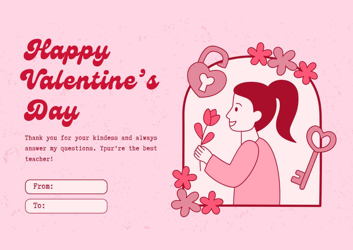 Kartu ucapan valentine 2026 untuk guru