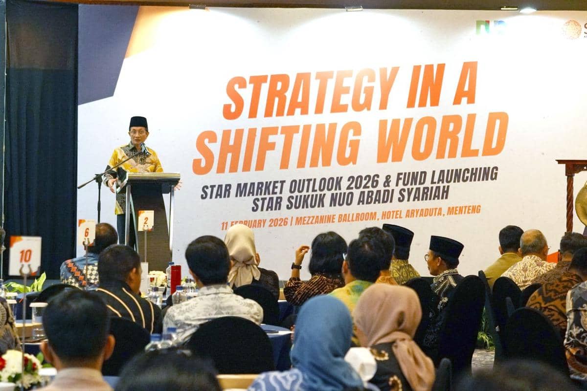 Menteri Agama (Menag) Nasaruddin Umar dalam acara peluncuran Reksa Dana Star Sukuk NUO Abadi Syariah di Jakarta, Rabu (11/2/2026).