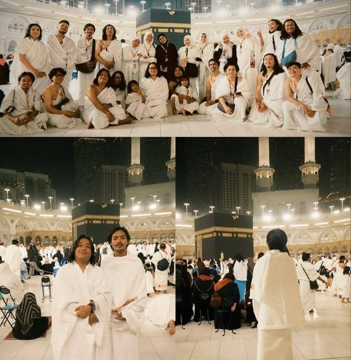 potret keluarga Praz Teguh umrah bersama tim Tuah Kreasi