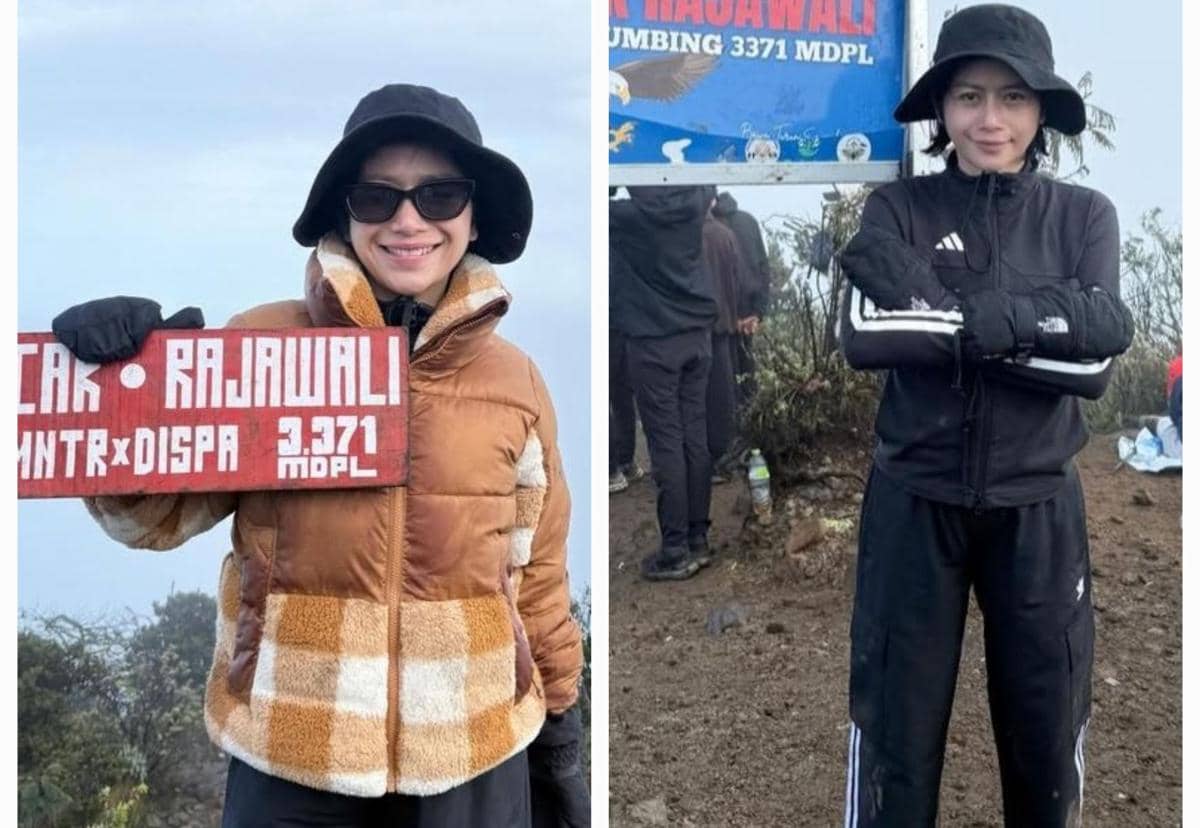 Farida Nurhan mendaki Gunung Sumbing