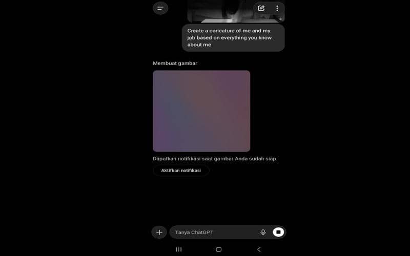 cara bikin “Caricature of Me and My Job” di ChatGPT