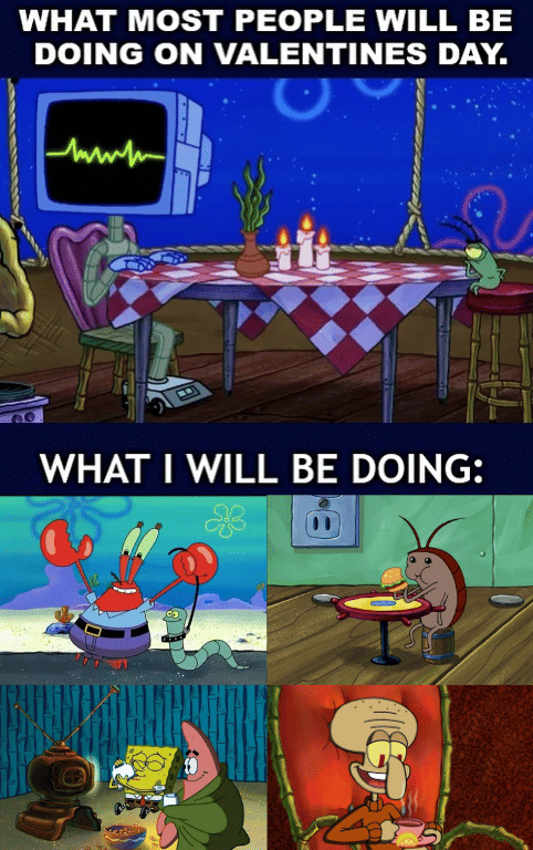 meme SpongeBob tentang Valentine