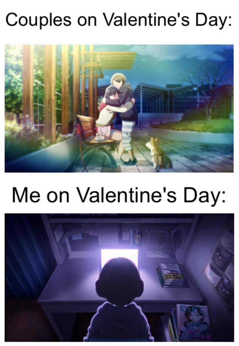 meme anime jomblo di hari Valentine