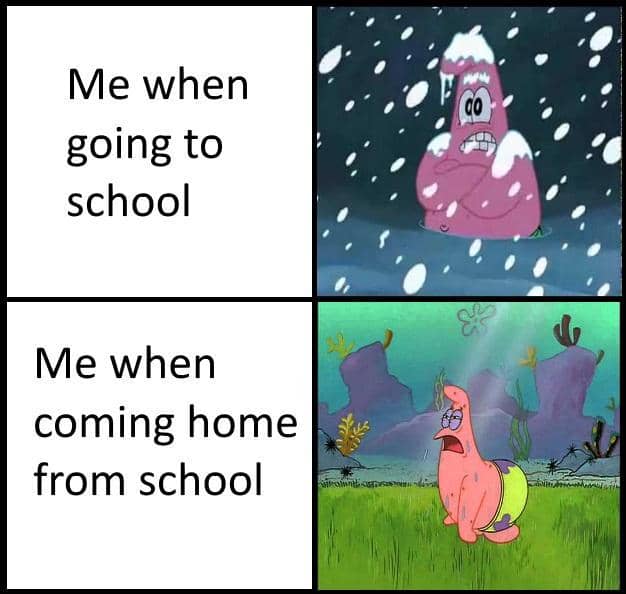 meme SpongeBob tentang cuaca