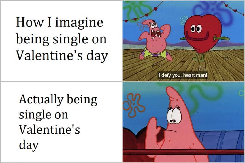 meme SpongeBob tentang Valentine