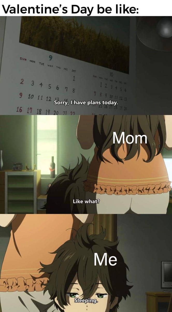 meme anime jomblo di hari Valentine