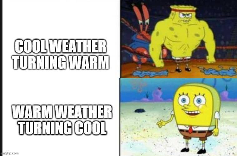 meme SpongeBob tentang cuaca