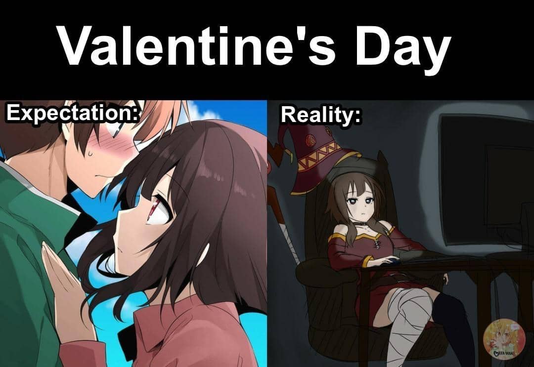 meme anime jomblo di hari Valentine