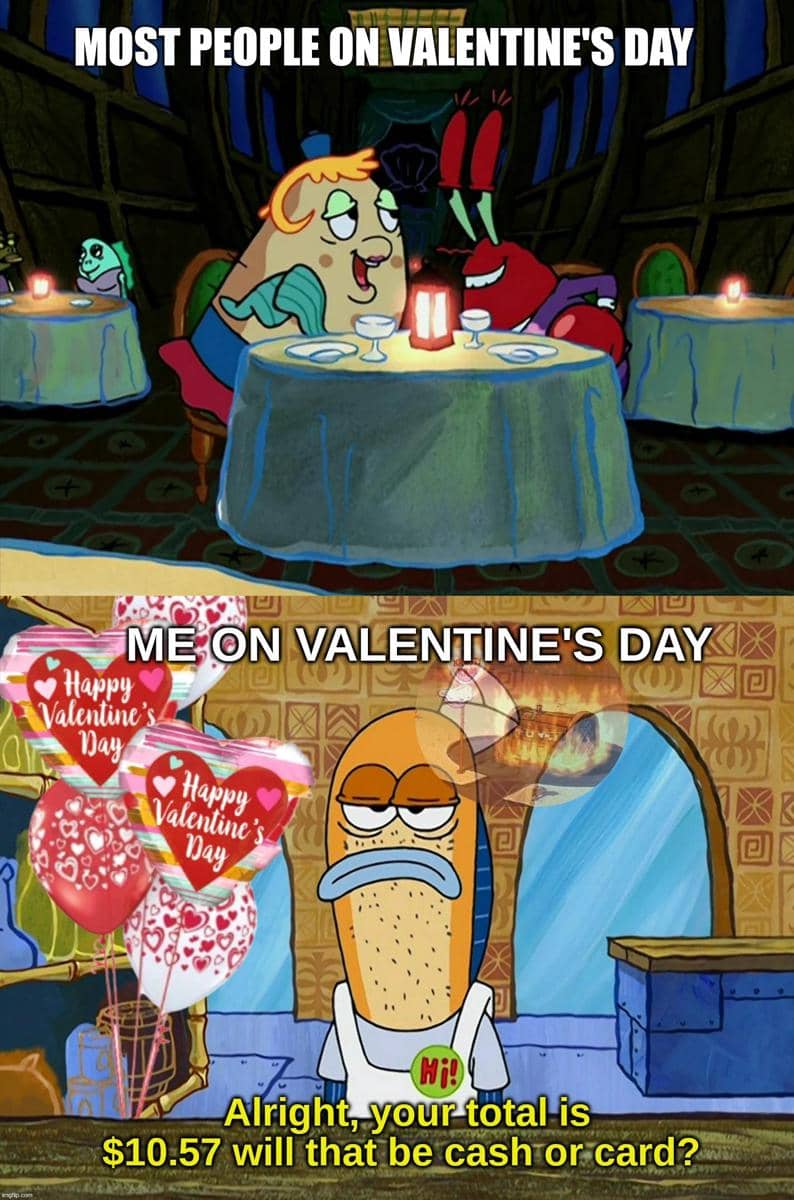 meme SpongeBob tentang Valentine