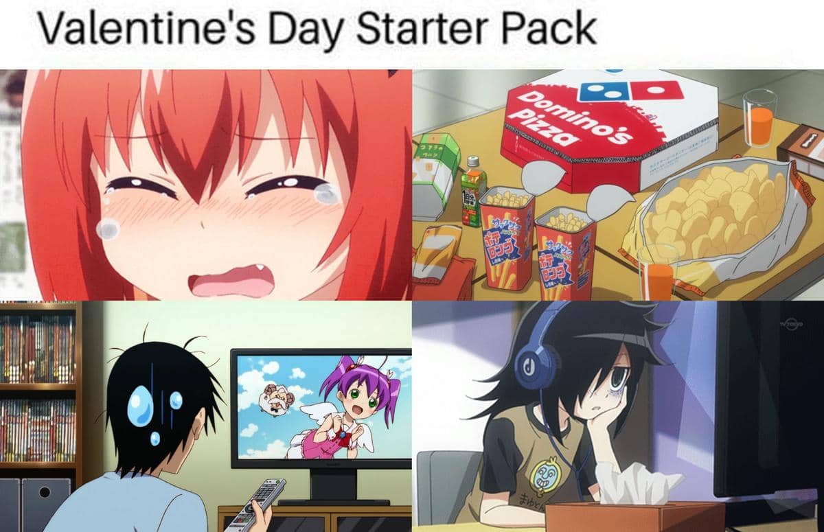 meme anime jomblo di hari Valentine
