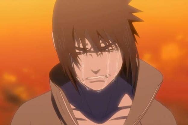 Sasuke menangis.