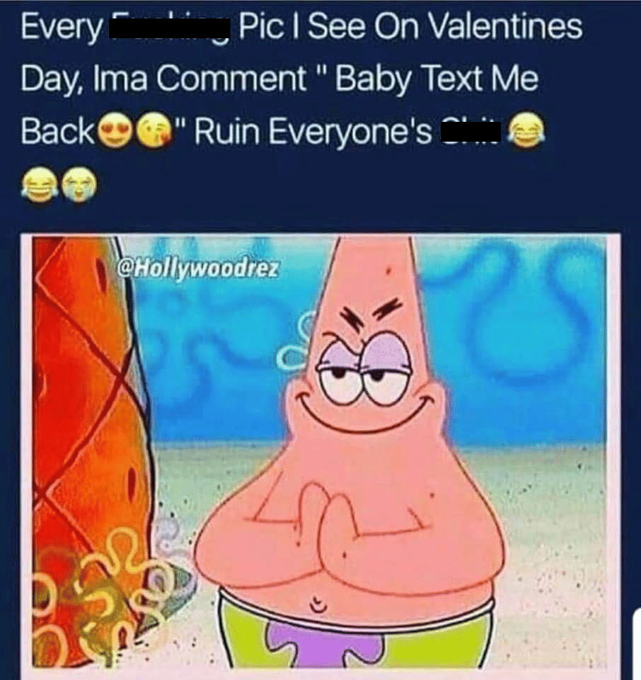 meme SpongeBob tentang Valentine