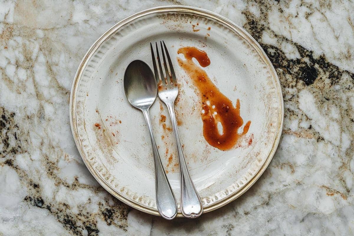 ilustrasi cara meletakkan sendok dan garpu setelah makan