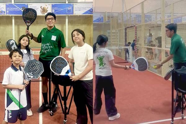 Desta Jadi Pelatih Padel Anaknya Sendiri