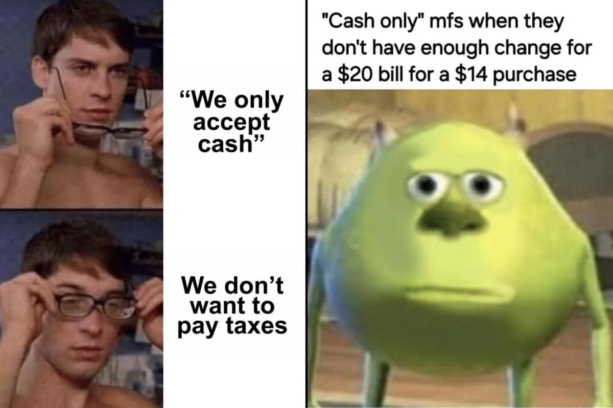 7 Meme Pembayaran Cuma Bisa Pakai Uang Tunai, Bikin Panik!