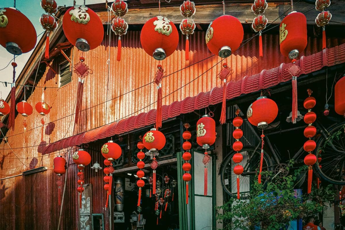 Potret lampion saat Imlek