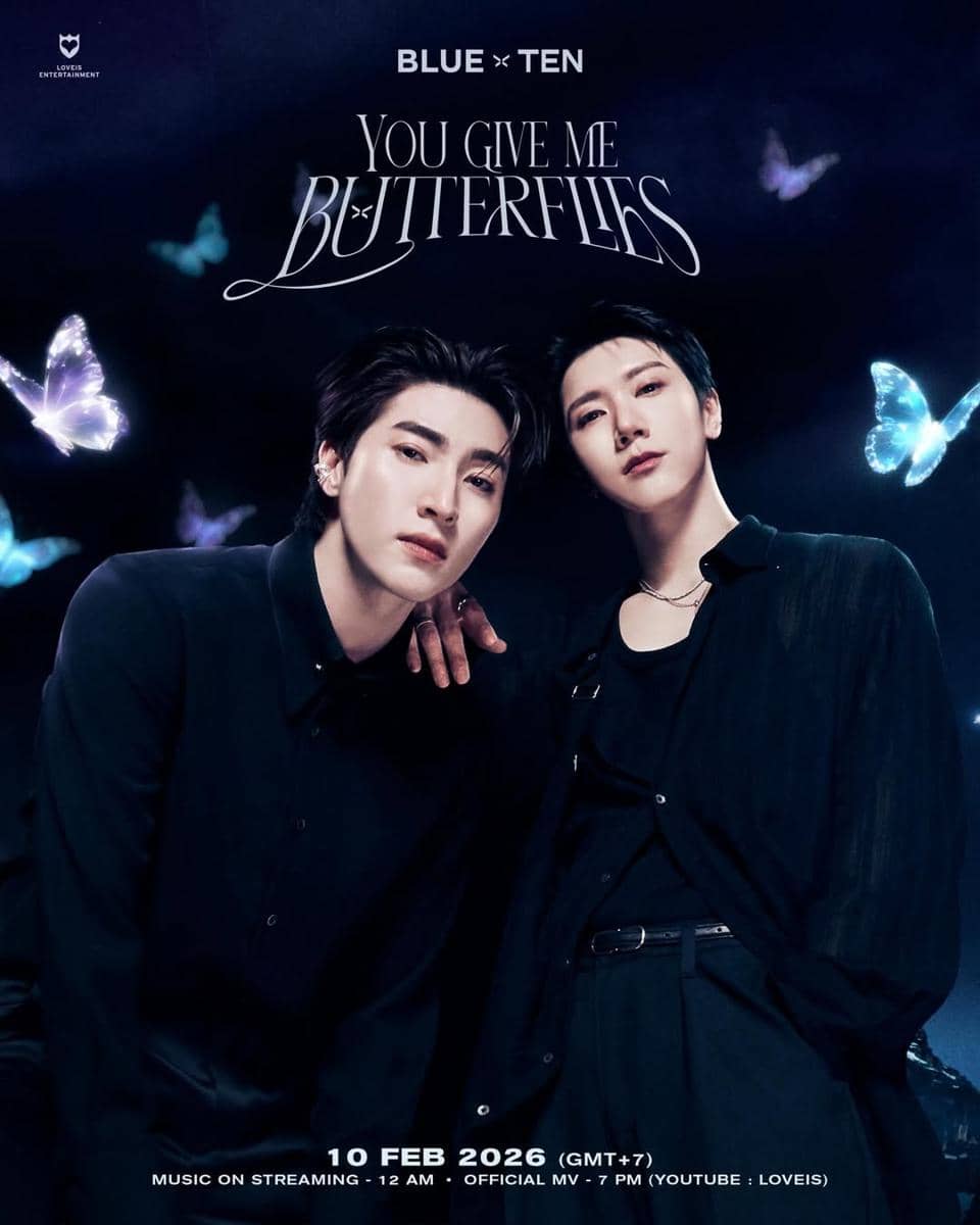 poster MV You Give Me Butterflies dari Ten NCT dan Blue Pongtiwat