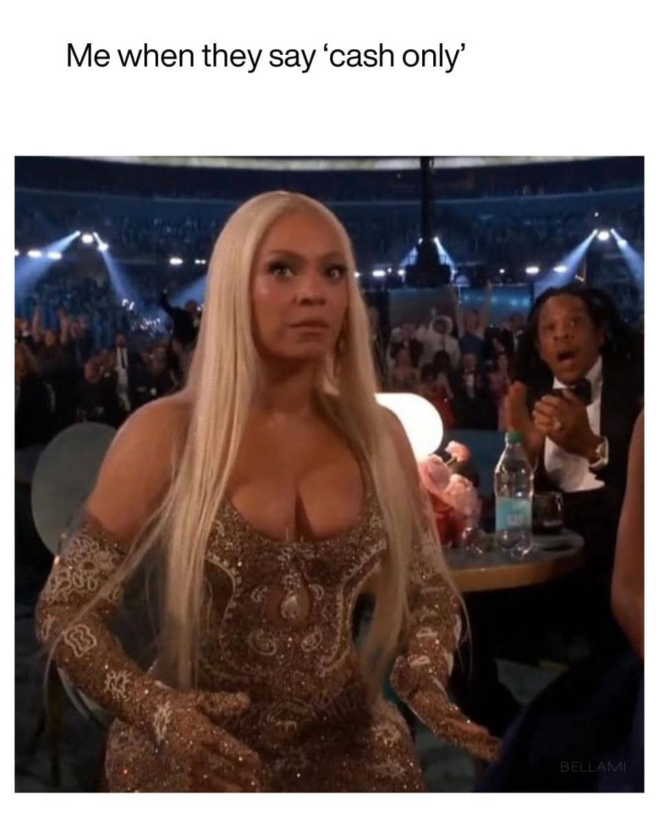 meme cuma bisa bayar pakai tunai